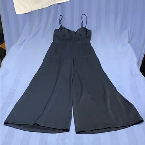 Topshop Dark Blue Wide-Leg Jumpsuit